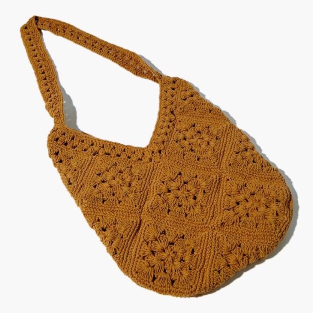 Crochet knit tote bag